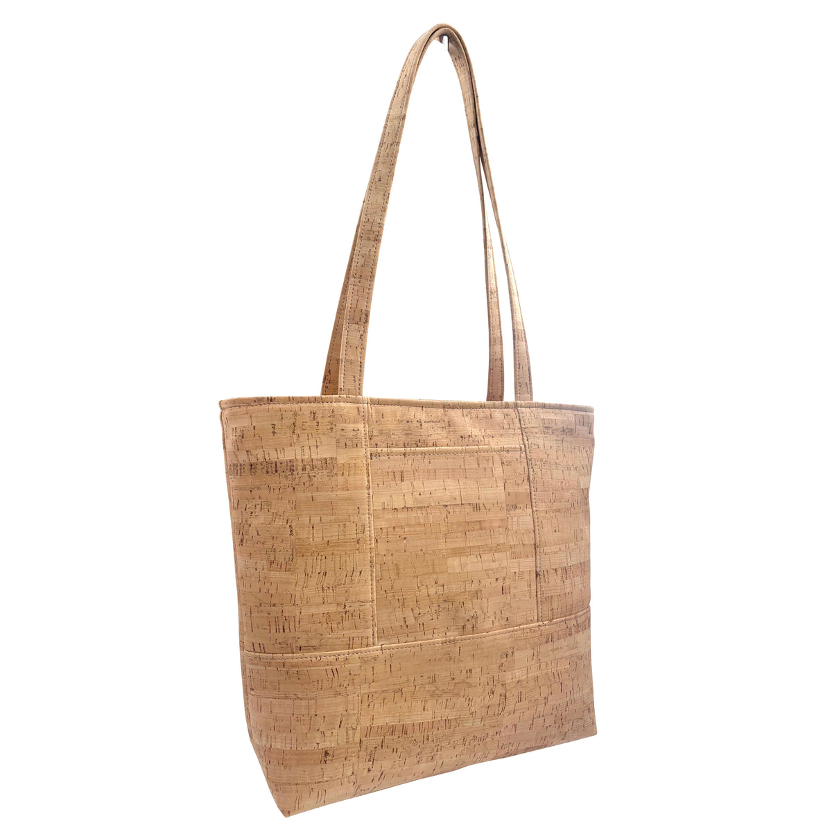 Cork Tote Bag in 2 Sizes with Outside Front Pocket