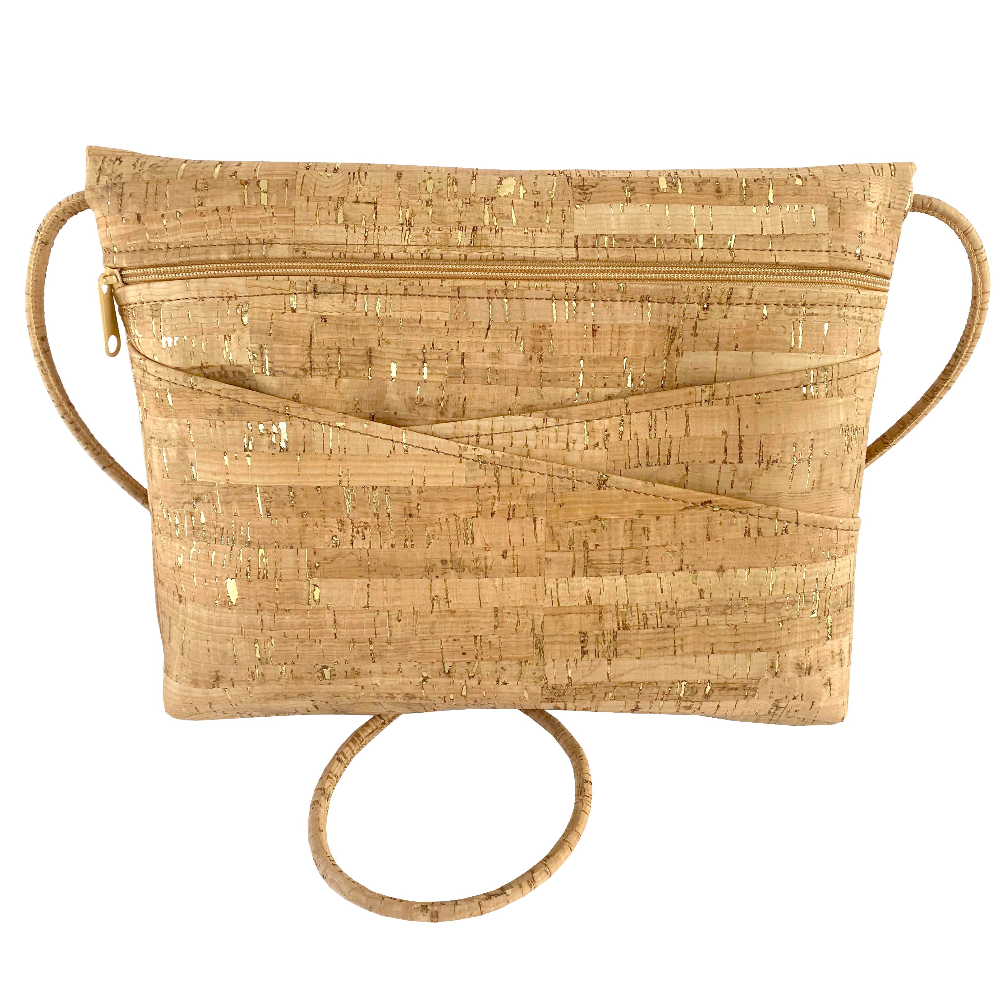 Be Lively Small Messenger Cross Body Bag | Gold Flecked Cork